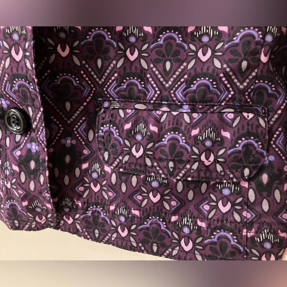 Charter Club Purple Paisley Jacket‎ size Large - Picture 5 of 6
